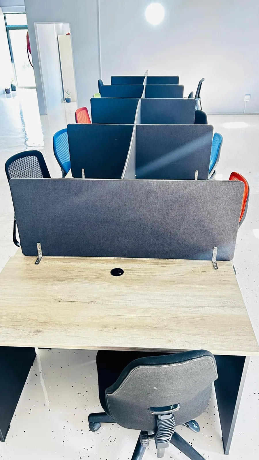 A row of workstations inside the centre