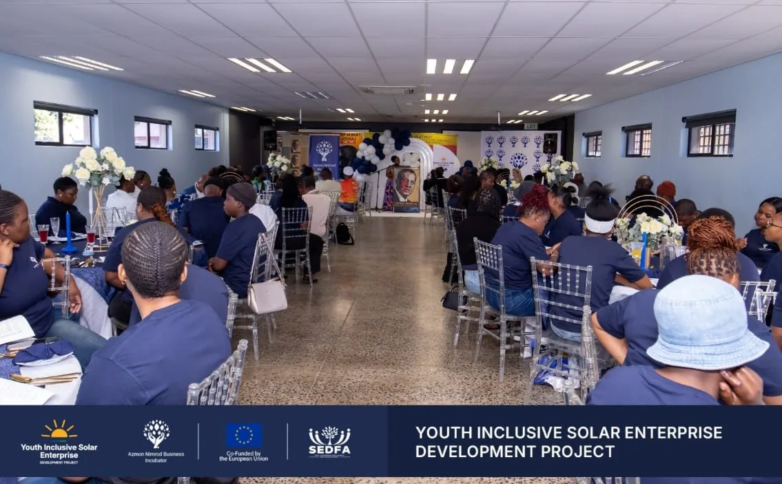 Learners at the Youth Inclusive Solar Enterprise Development Project launch, co-funded by the European Union